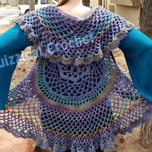 Whimsical Flower Circle Vest Crochet Pattern