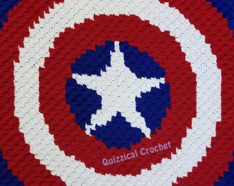 Captain America Shield Corner to Corner Crochet Pattern