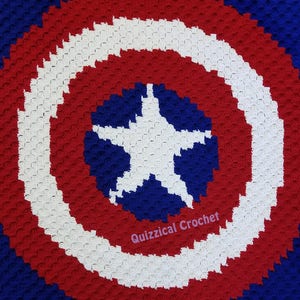 Captain America Shield Corner to Corner Crochet Pattern