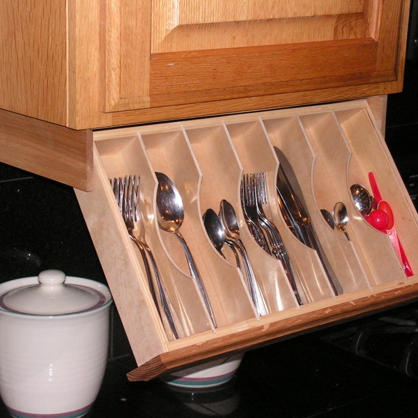 Silverware drawer Under cabinet  Storage and Flatware Organizer