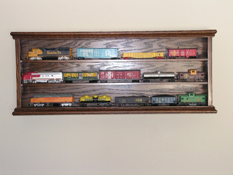 HO Train display case 3 Shelf Showcase Model Railroad Box Etsy