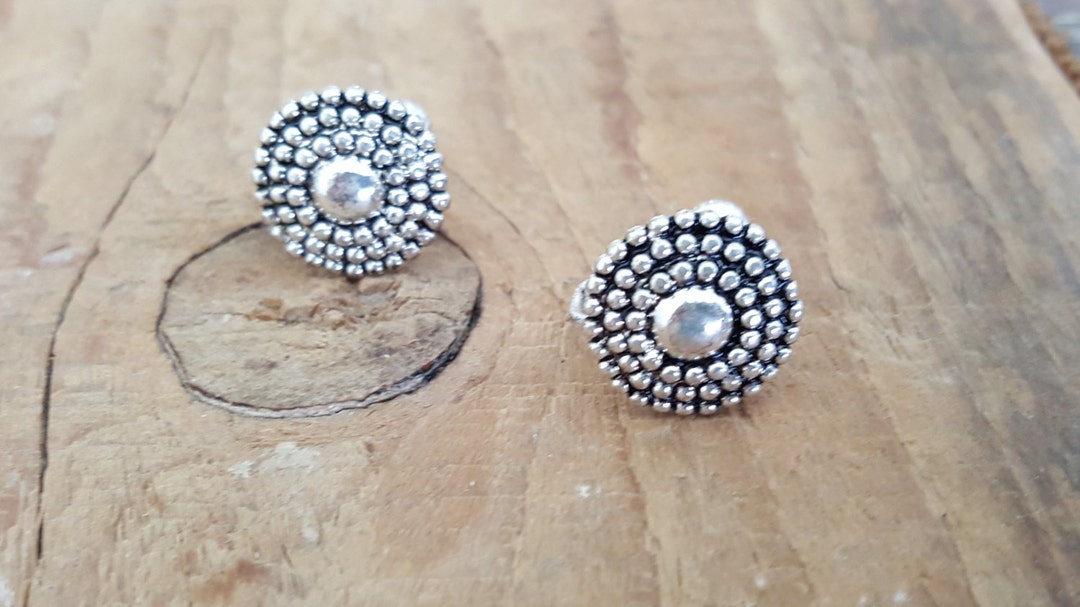 Vintage Signed Napier Silvertone Antiqued Inspired Dome Design - Main Image