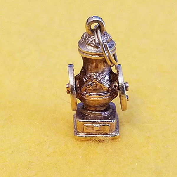 Vintage Avon "Country Store Coffee Mill" Antiqued and Textured, Matted 14k Gold Washed Goldtone Bracelet Charm