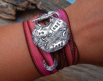 Inspirational Jewelry Gift for Women, Womens Inspirational Jewelry Gift, Inspirational Gift, Silk Wrap Bracelet Gifts, Live Laugh Love Gift