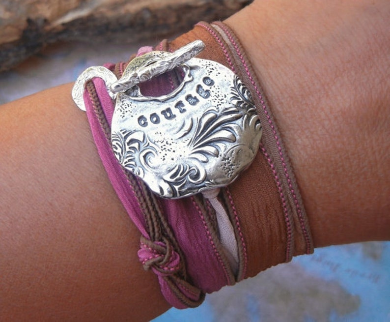 Boho jewelry wrap bracelet in sterling silver by HappyGoLicky Jewelry