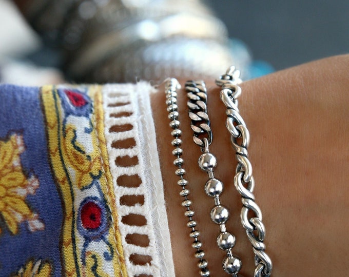 Silver Boho Jewelry Boho Layering Jewelry, Boho Jewelry Sterling Silver Bracelet Set, Instant Bracelet Stack Collection, Stacking Bracelets