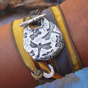 Artisan Sterling Silver Jewelry, Artisan Jewelry, Artisan Bracelet, Handmade Wrap Bracelet, Artisan Wrap Bracelet, Silk Wrap Bracelet