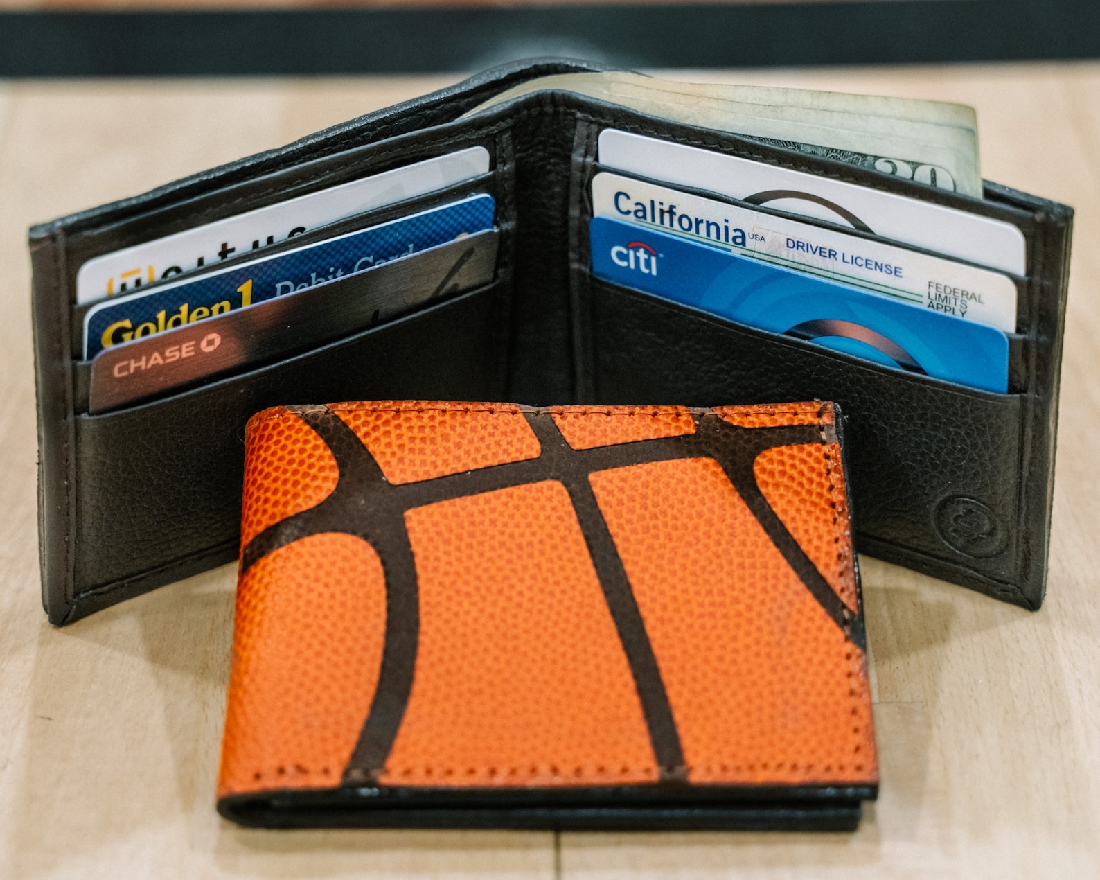 Genuine Basketball Leather Wallet With Linesbasketball Gift Etsy