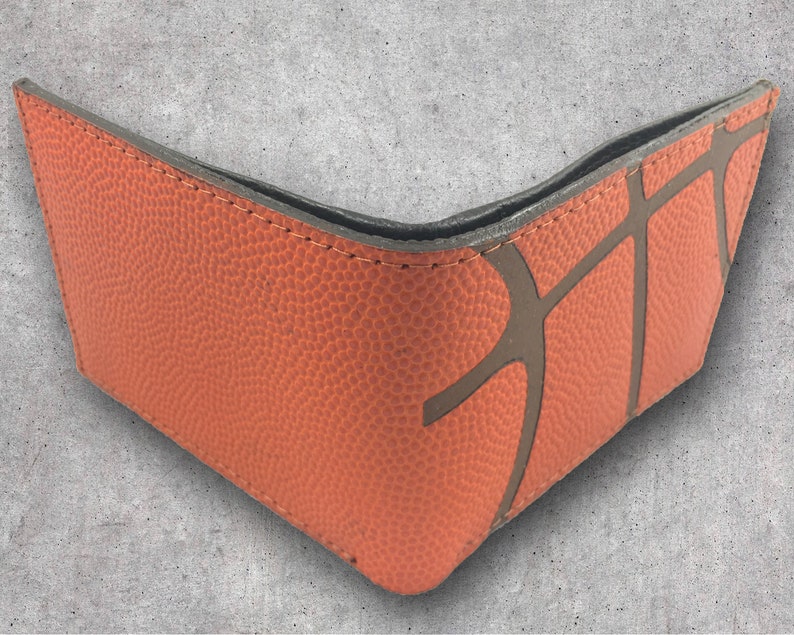 Genuine Basketball Leather Wallet With Linesbasketball Gift Etsy