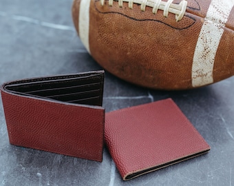 Cartera plegable de cuero genuino de fútbol