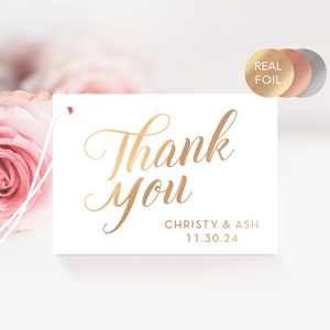 Thank You Tag with Custom Names & Date for Wedding Favors, Party Favor Tags, Personalised Favour Tags, Custom Thank You Favor Tags