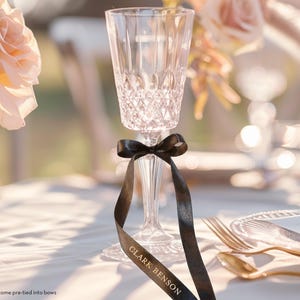 Ribbon Place Setting Wedding Drink Tags Personalized Ribbon Bow Place Card Name Ribbon Wedding Name Tags Placecards Bow Wedding Place Cards