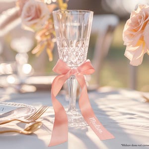 Bow Place Cards, Personalized Ribbon Tags, Custom Name Ribbon, Wedding Place Card Bows, Bow Napkin Rings, Bow Drink Tags, Satin Ribbon Bows