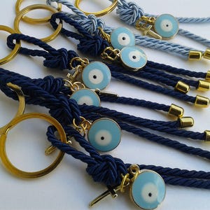 Luxury martyrika Evil eye martyrika-Orthodox baptism day key chain baptism favor-bomboniera-greek christening image 5