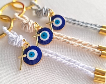 Evil eye martyrika-Girl or boy Orthodox baptism day -key chain baptism favor-bomboniera-greek christening-mati