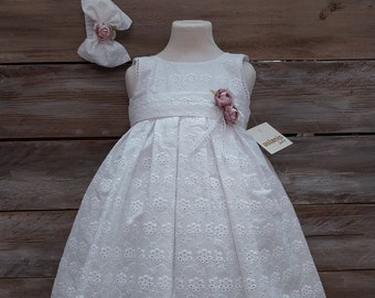 Baptism dress-White embroidered dress-Last piece lace outfit-Greek baptism outfit-Orthodox Baptism-Girls Baptism