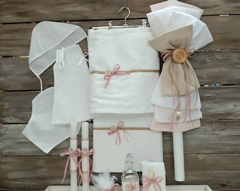 Baptism set for girls-Orthodox Baptism-Greek Baptism-lambada set-vaftisi lambada-nonos set