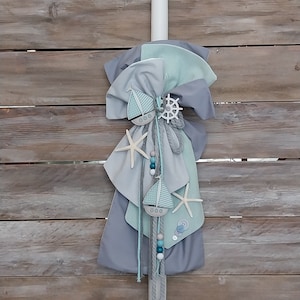 Boy orthodox baptism-nautical lambada-Greek baptism candle-vaftisi