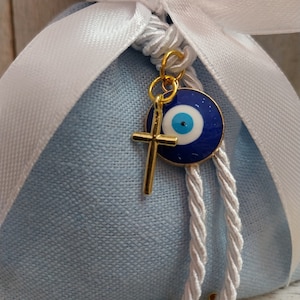 25 pcs evil eye favors-Orthodox favor-Cotton Bag Favor-koufeta bomboniera-wedding favor-baptism favor-Greek baptism bomboniera