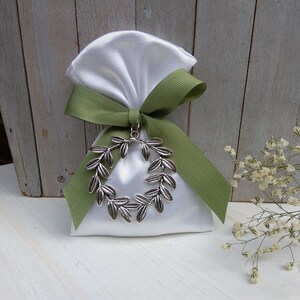 Olive Wreath Favor-satin Bag Favor-koufeta Bomboniera-wedding Favor ...