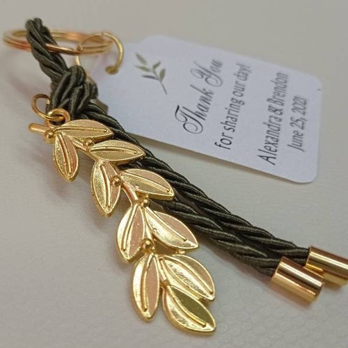 10pcs Olive Branch Keychaingreek Wedding Favorsolive Theme Etsy