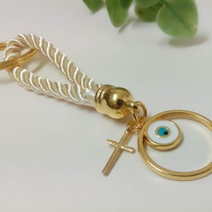 Key chains martyrika-evil eye & cross Baptism Favors-christening favors-shower party favors-first communion favors-orthodox baptism