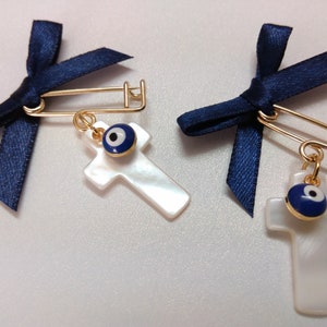 Safe pins martyrika-Evil eye martyrika-Orthodox baptism day-martirika for a boy