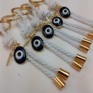 Evil eye martyrika-Orthodox baptism day -key chain baptism favor-bomboniera-greek christening