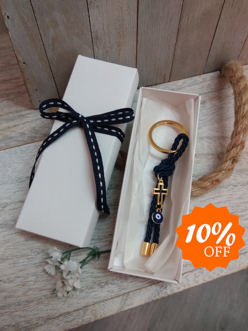 10 Gold Cross Key Chain Baptismal Favors Communion Wedding Christening Favor