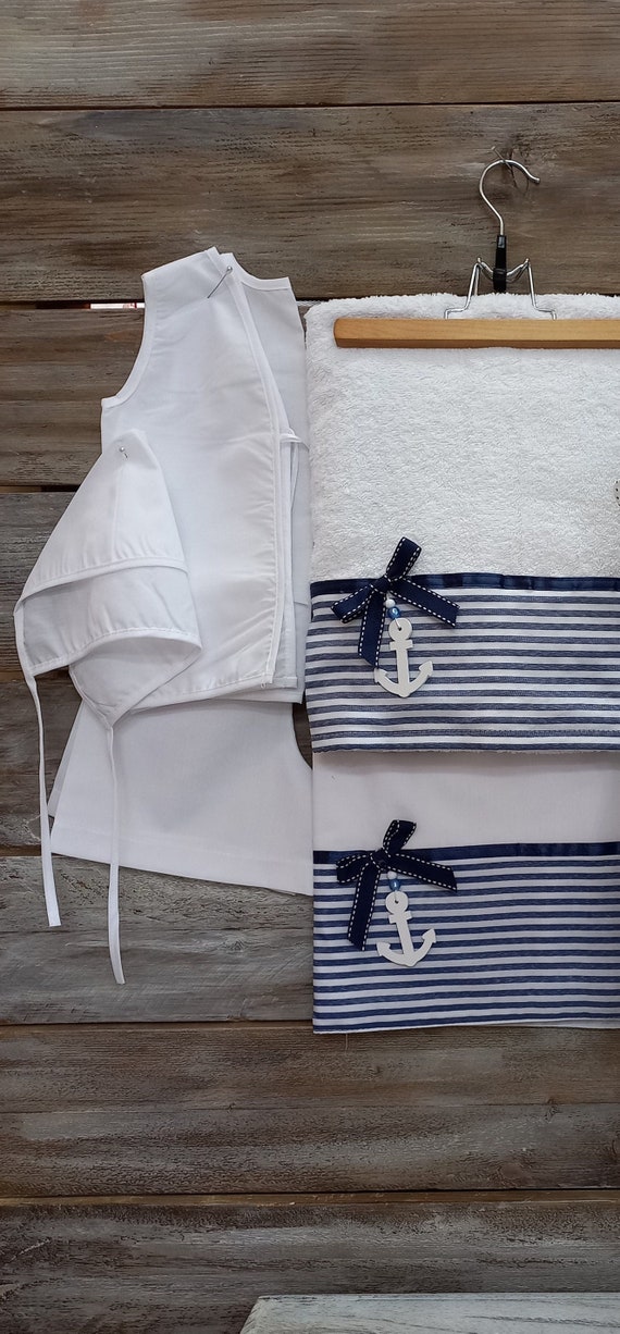 Orthodox Baptism Set Ladopana -Boys Baptismal set-5 Pieces Towel Set Orthodox Baptism-Greek Christening Il_570xn