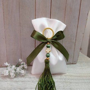 25 pcs Satin Bag Favor-koufeta bomboniera-wedding favor-baptism favor-olive and gold colour favor