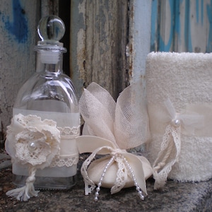 Conjunto batismal grego para menino e menina - Garrafa de óleo/sabão/toalha - Batismo ortodoxo