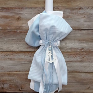 Baptism candle for boys-Nautical lambada-orthodox baptism candle-greek baptism-christening candle-orthodox Vaftisi