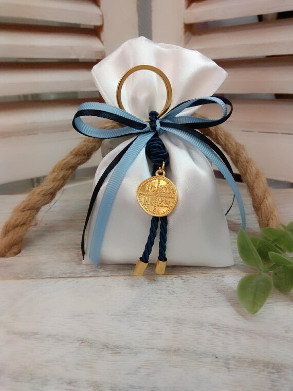 Byzantine Cross FavorBaptism favor25 pcsGold and blue favorkoufeta
