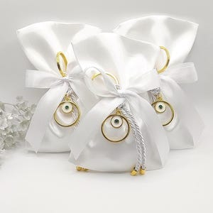 25 pcs evil eye favors-Orthodox favor-Satin Bag Favor-koufeta bomboniera-wedding favor-baptism favor-Greek baptism bomboniera