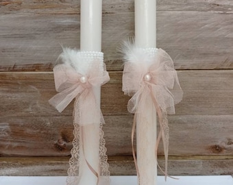 Baptism candle for girls-swan lambada-orthodox baptism candle-greek baptism-christening candle-orthodox Vaftisi