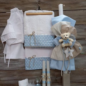 Teddybeer doopset-Doop jongen set-Griekse doopset-Orthodoxe doopsel-Griekse doop-kleine beer thema