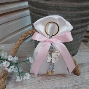 Luxury bomboniere-elephant favor-key chain favor-baby shower favor-25pcs koufeta pouches-evil eye-elegant christening favor
