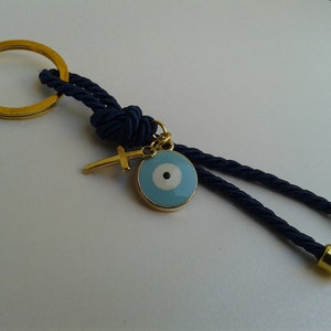 Luxury martyrika Evil eye martyrika-Orthodox baptism day key chain baptism favor-bomboniera-greek christening image 3