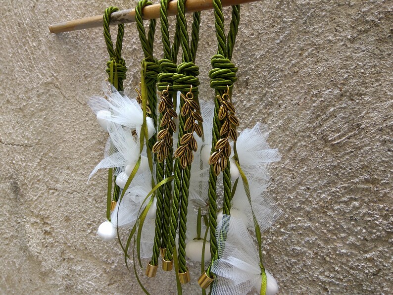 Olive branch Wedding favors-Sugared almond favor 5 pcs Elegant favor-koufeta bomboniera-greek wedding