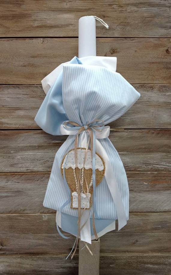 Baptism candle for boysHotair balloon lambadaorthodox baptism candle