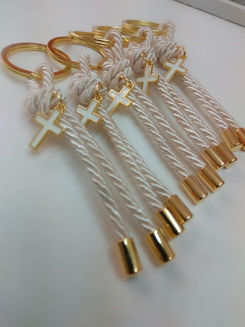 Key Chains Martyrikacross Baptism Favorschristening Etsy