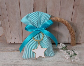 Star Baptism favor-pouch favor-koufeta bomboniera-star baby shower-key chain favor-25 pcs-greek baptism favor