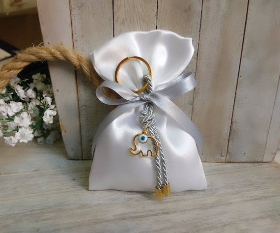 25 pcs boy Baptism favor-linen bag Favor Gold and navy blue favor-evil eye favor-koufeta bomboniera