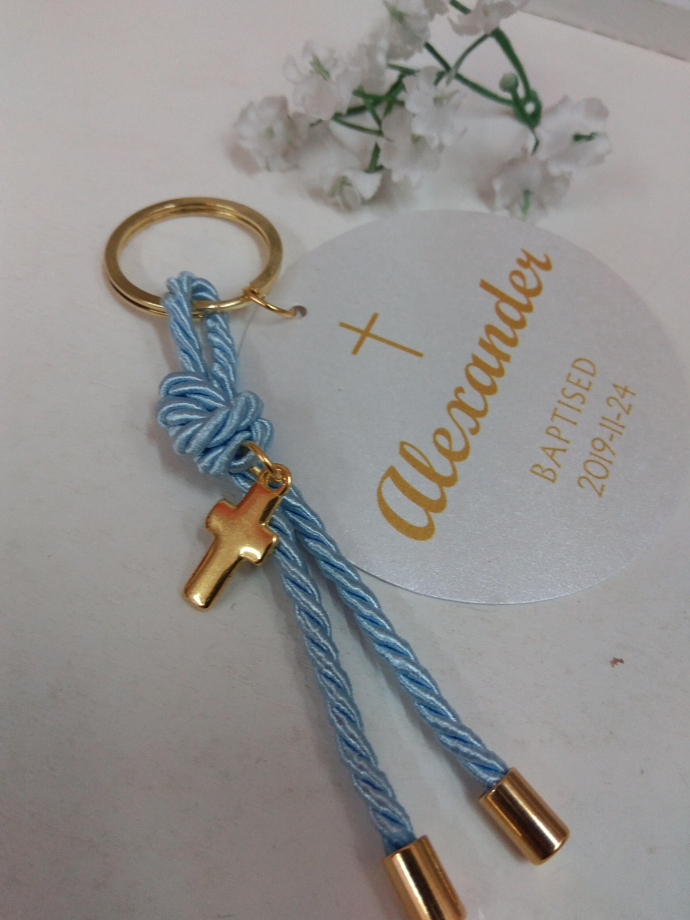 10pcs-personalized Favors-key Chain Martyrika-greek Baptism Favors ...