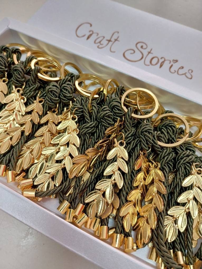 WeddingFavors, 10pcs favors keychain with olive branch, Orthodox Martyrika, First Communion, Baptism Keepsake