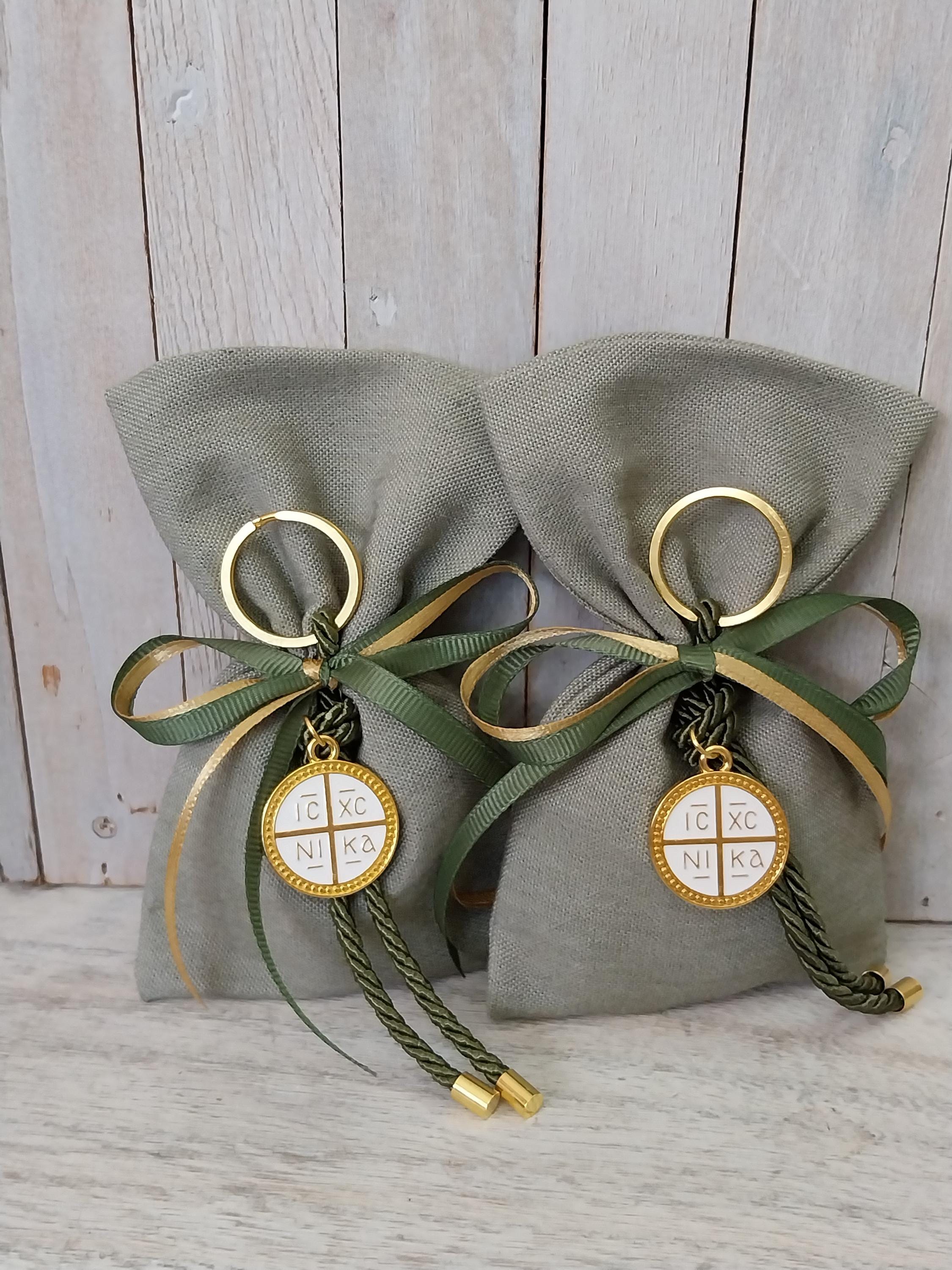 25 Pcs Baptism Favor-byzantine Icxc-olive Pouch Favor-koufeta ...