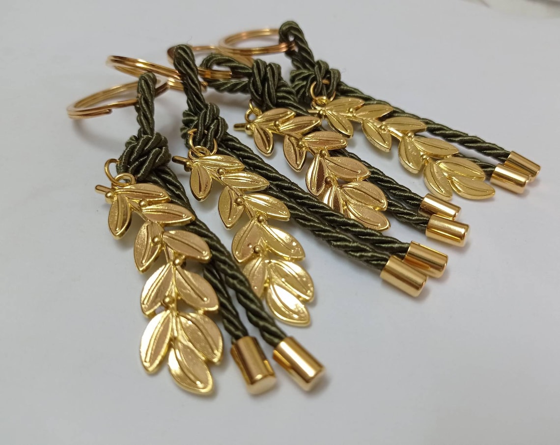 10pcs Olive Branch Keychaingreek Wedding Favorsolive Theme Etsy