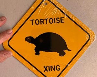Tortoise  Xing   6x6 inch funny Aluminum metal yard house garden sign
