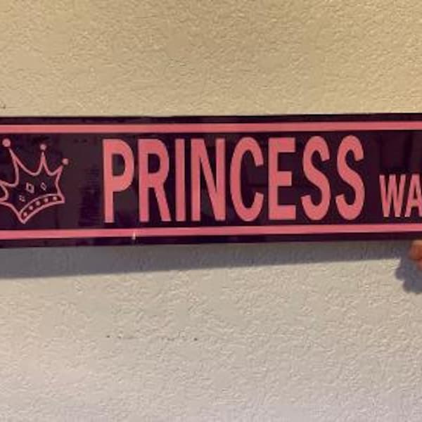 Princess Way  (purple and pink)  Funny Sign 5x20  inch Aluminum metal street sign